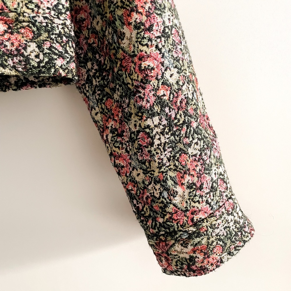 Aritzia Sunday Best Pink Green Floral Tweed Jacket - Picture 7 of 15